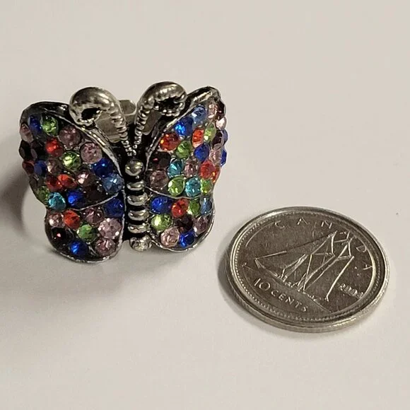 Colorful Butterfly Adjustable Ring - Picture 4 of 8